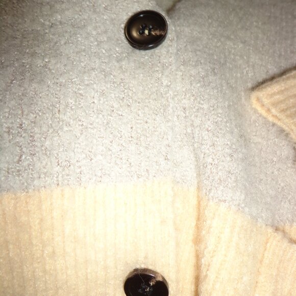 FIRM NWOT Anthropologie SEE U SOON Colorblocked Cardigan XS Neural Buttons - Picture 10 of 10